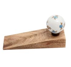 2 Pieces Golden Leaf Big Ceramic Round Wooden Door Stopper